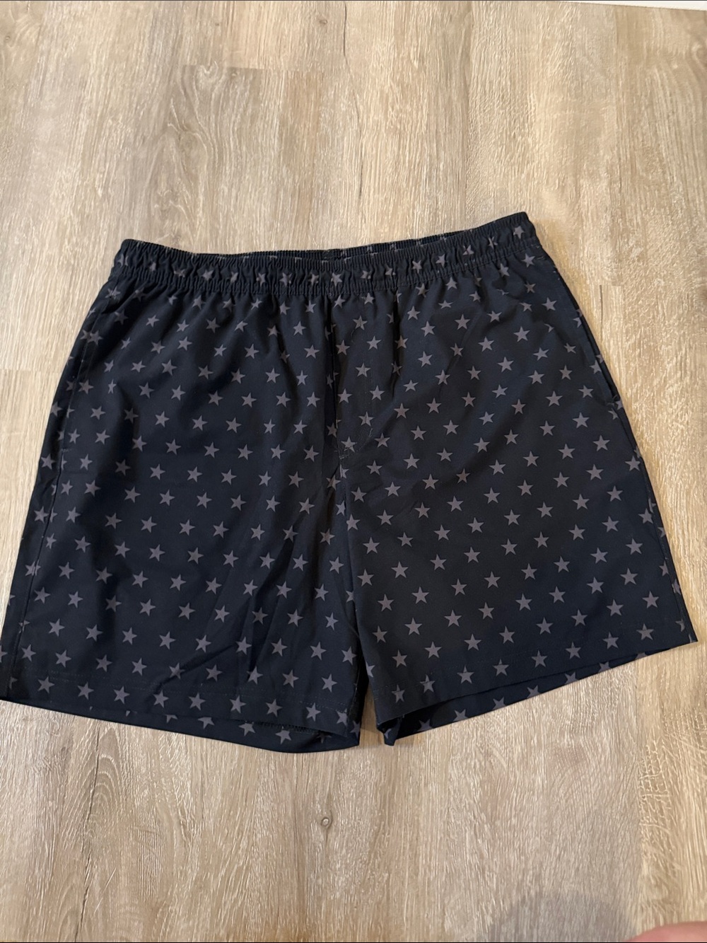 chubbies Black Shorts with Gray Star Pattern
